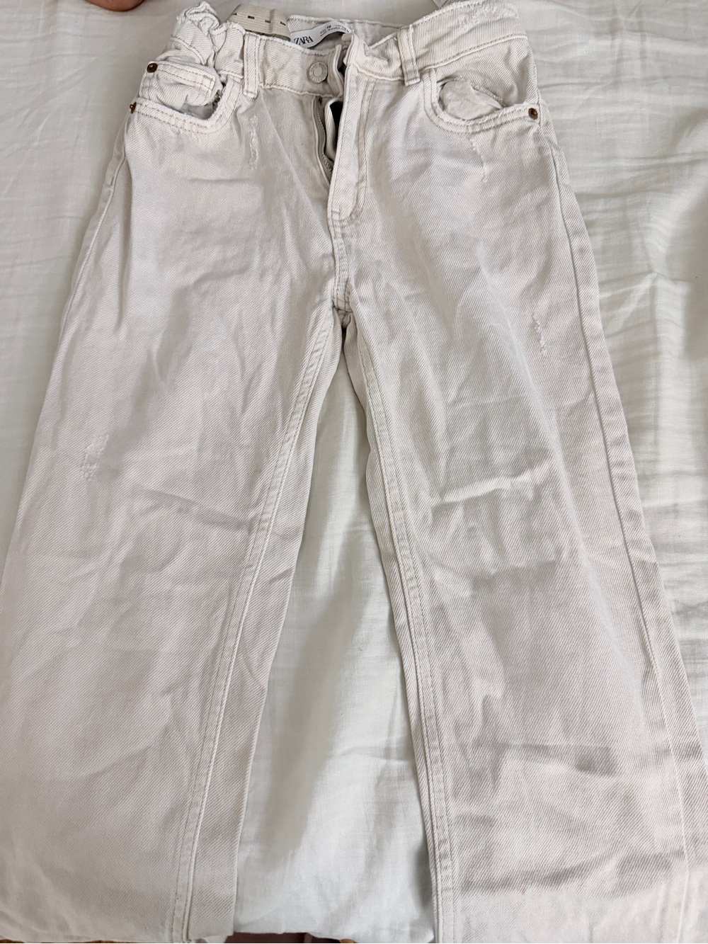 White Straight Leg Jeans ZARA KIDS GIRLS MOM JEANS
